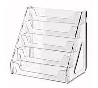 Ameble Présentoir de Cartes à Collectionner en Acrylique Transparent à 5 Niveaux, Support Vertical pour Cartes Postales de Baseball, Basket-Ball, Sport, 30, 5 x 21, 6 x 33 cm