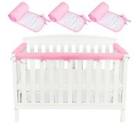 Ameble Protections de barreaux de lit bébé pour la poussée des Dents - Ensemble 3 Protections Douces pour Le Tour lit, résistantes aux morsures et lavables en Machine, pour Une sécurité et Une pr