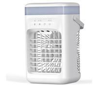 Ameble Refroidisseur d'air, Mini Ventilateur de Refroidissement de climatiseur, Ventilateur Refroidissement par évaporation à Double Brume, alimenté par USB pour Le Bureau la Chambre à Coucher, Blanc