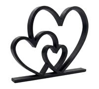 Ameble Sculpture Moderne Creuse Triple cœur, Petite décoration d'étagère de 5, 12 Pouces pour la Maison, bibliothèque, Table, Ornement d'art Abstrait Minimaliste