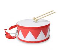 Ameble Tambour à Main en Bois Double Face pour Enfants avec Sangle réglable, Jouet Musical Design Rouge et Blanc pour Les Tout-Petits âgés de 2 à 5 Ans, Instrument de Percussion préscolaire