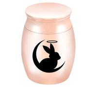 Ameble Urnes de crémation Urnes de Souvenir crémation Lapin et Lune Mignons pour Les Cendres humaines humaines Mini Petit Cercueil funéraire en Or Rose.