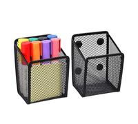 Ameceres Lot de 2 porte-crayons magnétiques extra puissants en maille avec compartiment généreux parfait pour tableau blanc, réfrigérateur et casier