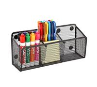 Ameceres Porte-crayons magnétique - 3 compartiments généreux - Aimants extra puissants - Porte-marqueur en maille - Parfait pour tableau blanc, réfrigérateur et casier