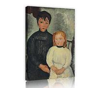 Amedeo Modigliani Giclée Gravure Peintures Les Deux Filles Poster Œuvres de Murs pour Cuisine Décoration Murale Galerie Paquet 40x25cm (15.7 « x9.8 ») Cadre intérieur