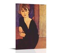 Amedeo Modigliani - Impression sur toile de peinture sur toile de peintre (Ritratto Di Madame Reynouard) - Décoration murale pour salon, chambre à coucher - 60 x 90 cm