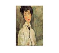 Amedeo Modigliani Impression sur toile représentant une femme avec cravate noire 30 x 45 cm