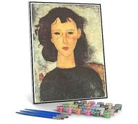Amedeo Modigliani Peinture par numéros pour adulte Portrait d'une fille Kit de peinture par numéros pour enfants et adultes