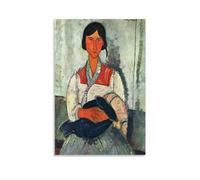Amedeo Modigliani Poster imprimé sur toile Motif femme gitane avec bébé 40 x 60 cm