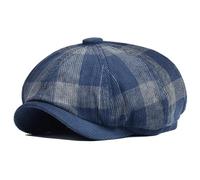 AMEEDA Casquette Gavroche Homme Béret en Velours côtelé épais à Carreaux for l'automne et l'hiver(Dark Blue)