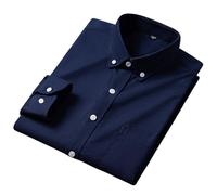 AMEEDA Chemise Carreaux Homme Cotton Men Long Sleeve Shirt for Oxford Plaid Striped Work Casual Shirts Male Regular-Fit Social S-6XL(Color 12,44)