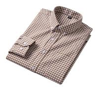 AMEEDA Chemise Carreaux Homme Cotton Men Long Sleeve Shirt for Oxford Plaid Striped Work Casual Shirts Male Regular-Fit Social S-6XL(Color 3,38)