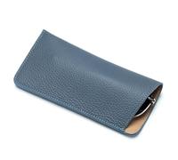 AMEEDA Étui Lunettes Étui à Lunettes en Cuir véritable, étui for Hommes et Femmes, Support de Rangement for Lunettes de Soleil, Pochette Ultra-Mince, boîte de Protection for Lunettes(Blue)