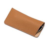 AMEEDA Étui Lunettes Étui à Lunettes en Cuir véritable, étui for Hommes et Femmes, Support de Rangement for Lunettes de Soleil, Pochette Ultra-Mince, boîte de Protection for Lunettes(Brown)