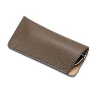 AMEEDA Étui Lunettes Étui à Lunettes en Cuir véritable, étui for Hommes et Femmes, Support de Rangement for Lunettes de Soleil, Pochette Ultra-Mince, boîte de Protection for Lunettes(Khaki)