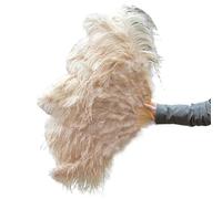 AMEEDA Éventail en Plumes d'oie Grand éventail de Plumes à 13 os, 100CM, 130CM, Pliable à Main, for fête, Carnaval, Spectacle de Danse, décoration(47 Drak Khaki,100CM 2PCS)
