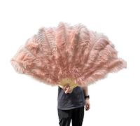AMEEDA Éventail en Plumes d'oie Grand éventail de Plumes à 13 os, 100CM, 130CM, Pliable à Main, for fête, Carnaval, Spectacle de Danse, décoration(52,100CM 2PCS)