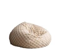 AMEEDA Housse Pouf Poire Housse de Pouf Moelleuse sans Rembourrage, Jacquard Bicolore Doux for Salon(Light Khaki,D100cm-3.3ft-Cover)
