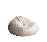 AMEEDA Housse Pouf Poire Housse de Pouf Moelleuse sans Rembourrage, Jacquard Bicolore Doux for Salon(Beige wihte,D100cm-3.3ft-Cover)