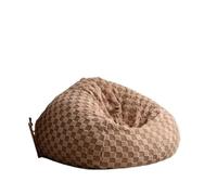 AMEEDA Housse Pouf Poire Housse de Pouf Moelleuse sans Rembourrage, Jacquard Bicolore Doux for Salon(Dark Khaki,D100cm-3.3ft-Cover)