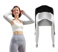 AMEEDA Manchette Bras Femme Boléro en Jersey de Coton Modal élastique for Femme, Manches Longues, Cache-Bras, Haussement d'épaules, Protection Solaire, à Porter sous Un t-Shirt(White)