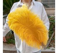AMEEDA Plume Autruche Plumes d'autruche 15-55cm, 10 pièces, Blanc, Rose, Noir, en Vrac, for décoration de fête Mariage, Bricolage Artisanat, matériel lampadaire for Center scène(Golden,25-30cm)