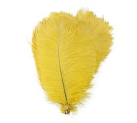 AMEEDA Plume Autruche Plumes d'autruche Blanches et Rouges en Vrac, 20 pièces, Plumes Naturelles moelleuses for centres de Table Mariage, Bricolage Artisanat décorations fête Carnaval(Golden,25-30cm)