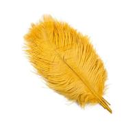 AMEEDA Plume Autruche Plumes d'autruche Blanches Naturelles, 10 pièces, décoration de Mariage, Maison, 15-20cm/25-30cm/30-35cm/40-45cm, Centre Table, Artisanat(Golden,15-20cm)