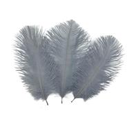 AMEEDA Plume Autruche Plumes d'autruche Roses 100 pièces/Ensemble 6-14 Pouces 15-40cm, for décoration Artisanale de Mariage(Grey,30-35CM)