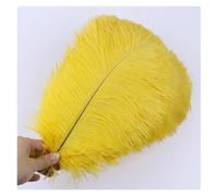 AMEEDA Plume Autruche Plumes d'autruche Rouges 15-60cm, for décoration de Mariage, Artisanat, moelleuses, centres Table, fête, Plume(Golden Yellow,25-30CM)