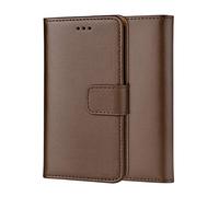 ameego Premium Genuine Real Leather Slim Wallet Flip Stand Case Cover for Samsung Galaxy ACE S5830 (Brown)