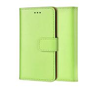ameego Premium Genuine Real Leather Slim Wallet Flip Stand Case Cover for Samsung Galaxy ACE S5830 (Green)