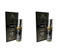Ameer Concentrated Perfume Oil 6ml - Pack of 2 | Long Lasting Roll-On Attar | Alcohol-Free Arabic Fragrance for Men & Women