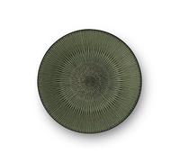 AMEFA-Assiette à dessert en grès Hypnose coloris vert et noir - diamètre 20,5 cm