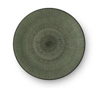 AMEFA-Assiette plate en grès Hypnose coloris vert et noir - diamètre 27 cm