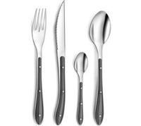 Amefa – Ensemble de couverts Gamme Bistro 24 pièces Gris anthracite Inox et PP
