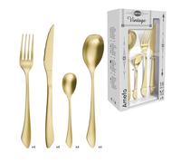 AMEFA - Coffret 16 couverts de table pour 4 personnes - Instinct - Acier inoxydable 18/0, Finition PVD (Physical vapor deposition) - Champagne