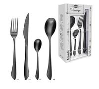 AMEFA - Coffret 16 couverts de table pour 4 personnes - Instinct - Acier inoxydable 18/0, Finition PVD (Physical vapor deposition) - Noir