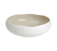 AMEFA-Coupe en grès blanc mat/lin Médard de Noblat collection Oslo - diamètre 22 x H 7,8 cm