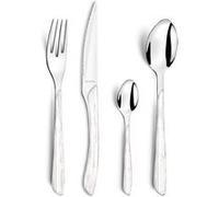 AMEFA - Ménagère 16 couverts de table pour 4 personnes - Eclat Nature - Acier inoxydable 18/0, Finition Brillante - Bois Blanc