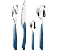 Amefa Ménagère 24 couverts Éclat Nature – Acier inoxydable 18/0, Finition brillante – Bleu marine