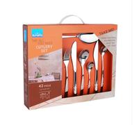 Amefa Gaïa - Coffret cadeau 42 pièces | Coffret cadeau 42 couverts pour 6 personnes, Inox 18/0, Finition brillante, Épaisseur 2,5 mm