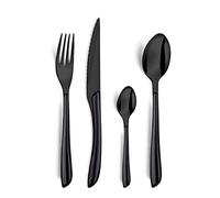 AMEFA Lumino Service 16 couverts table acier inox Pour 4 personnes, Noir
