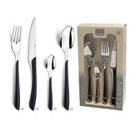 AMEFA - Ménagère 24 couverts de table pour 6 personnes - Eclat - Acier inoxydable 18/0, Finition Brillante - Noir