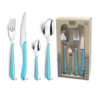 AMEFA - Ménagère 24 couverts de table pour 6 personnes - Eclat - Acier inoxydable 18/0, Finition Brillante - Bleu Turquoise