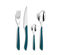 AMEFA - Ménagère 24 couverts de table pour 6 personnes - Eclat - Acier inoxydable 18/0, Finition Brillante - Bleu Canard