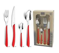 AMEFA - Ménagère 24 couverts de table pour 6 personnes - Eclat - Acier inoxydable 18/0, Finition Brillante - Rouge