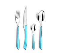 AMEFA - Ménagère 24 couverts de table pour 6 personnes - Eclat - Acier inoxydable 18/, Finition Brillante - Bleu Turquoise