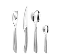 AMEFA - Ménagère 24 couverts de table pour 6 personnes - Eclat Nature - Acier inoxydable 18/0, Finition Brillante - Bois Gris