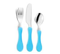 AMEFA Nuage Lot de couverts enfants inox 3 pièces, Set couverts bébé, Bleu
